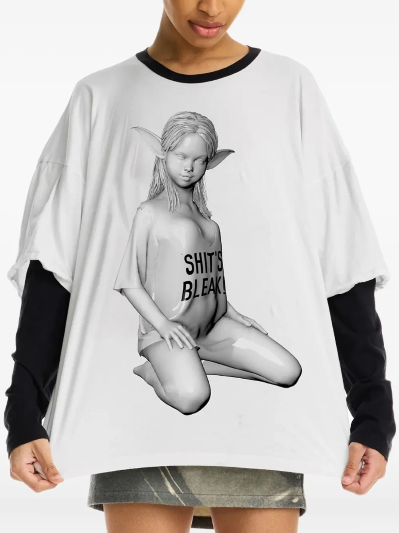 

Футболка с принтом статуи Мейси Вилен Maisie Wilen, белый