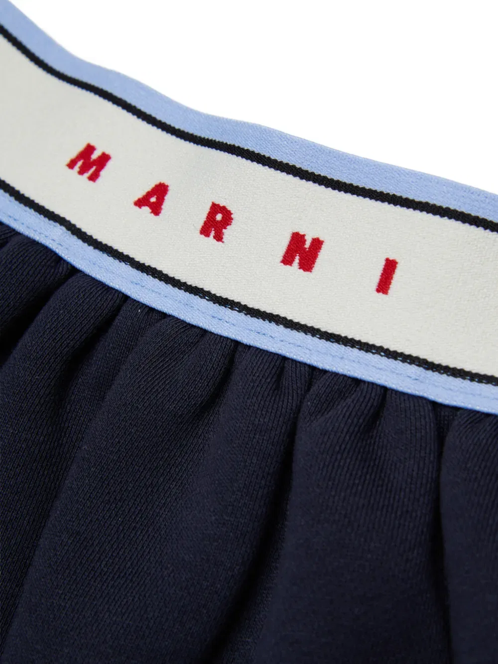 Юбка с логотипом на поясе Marni Kids, синий — фото 4