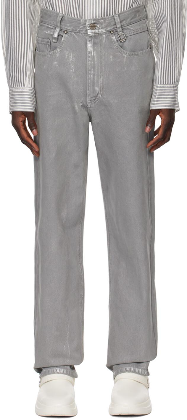 

Серые прямые джинсы Wooyoungmi