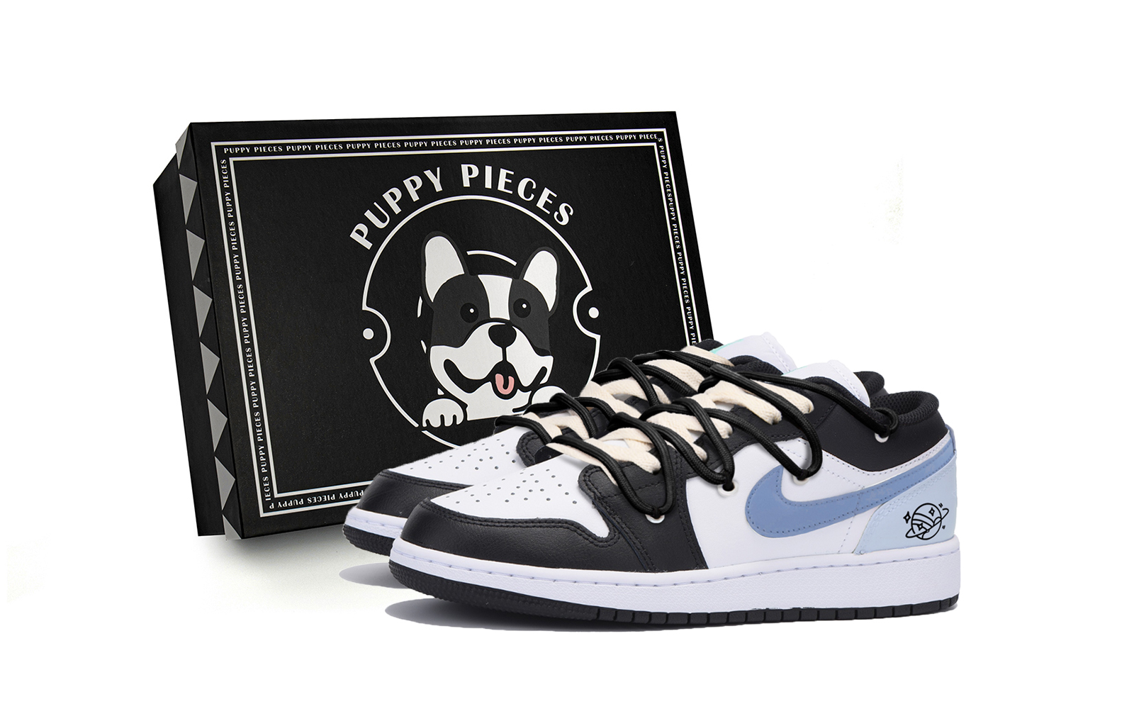 

Jordan Баскетбольные кроссовки Air 1 с низким верхом, износостойкие, антискользящие, мужские, цвет: черный, белый, синий