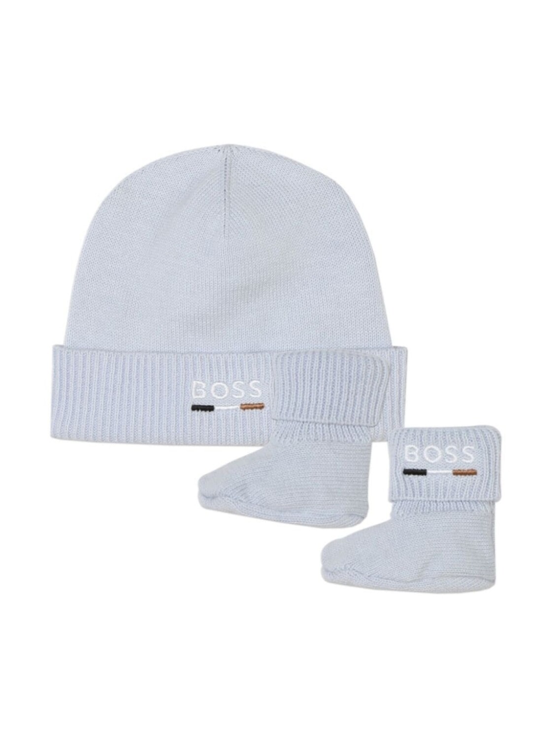 

BOSS Kidswear комплект из слиперов и шапки бини с вышитым логотипом, синий