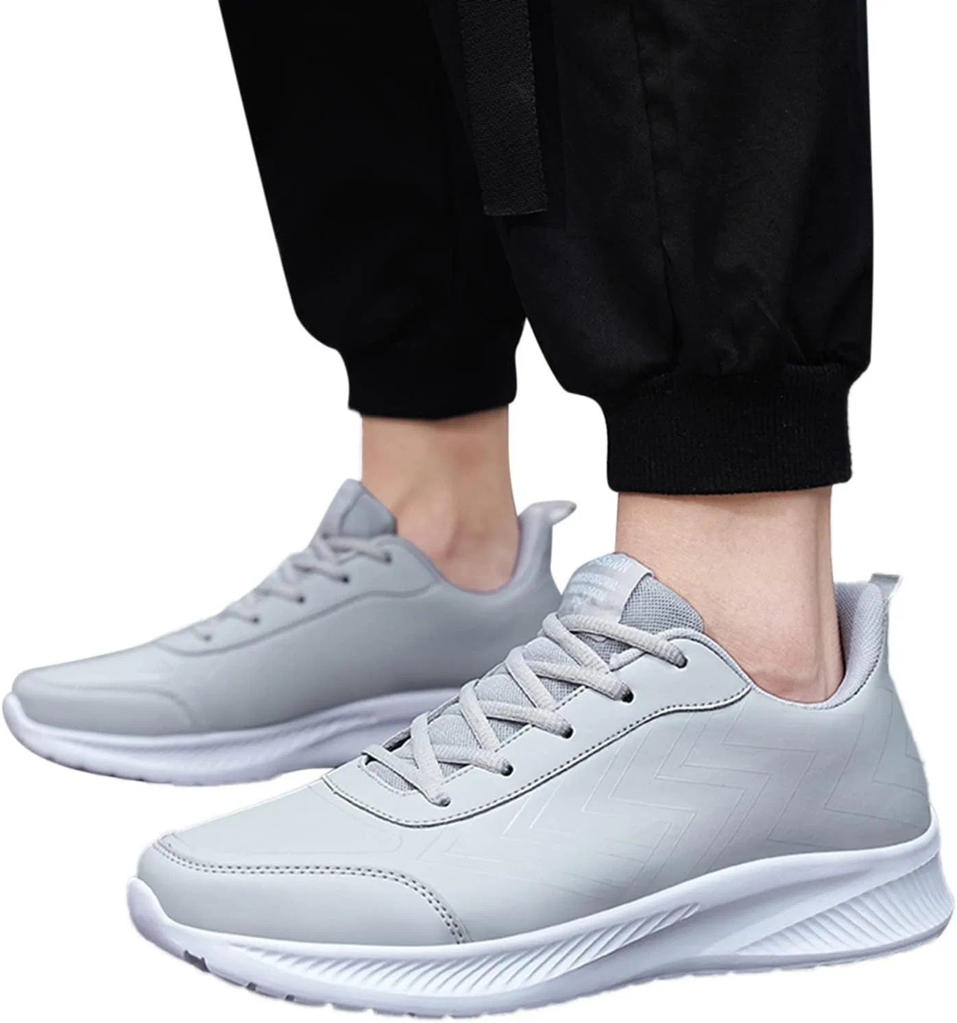 Туфли Casual Shoes Men's Shoes Large Size Casual Leather Print Laace Up Casual Fashion Simple Shoes Running Generic, Grau — фото 4