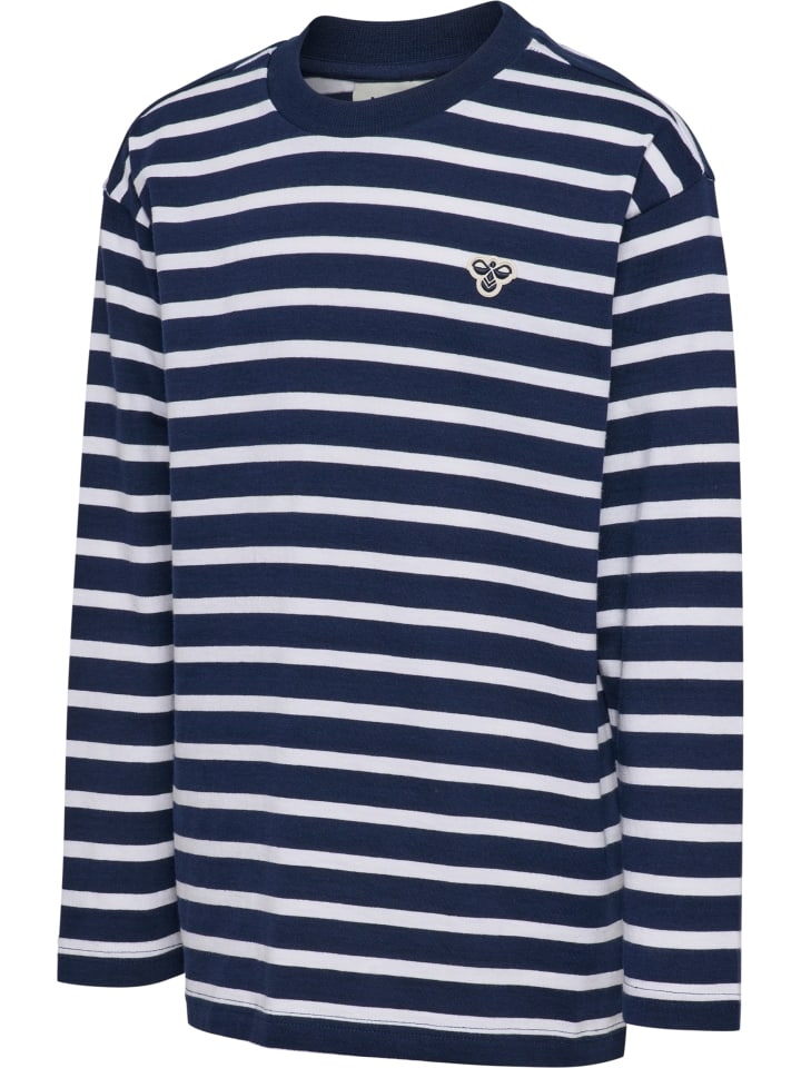 Hummel Футболка Hmljr Loose детская в сине-белой расцветке — фото 4