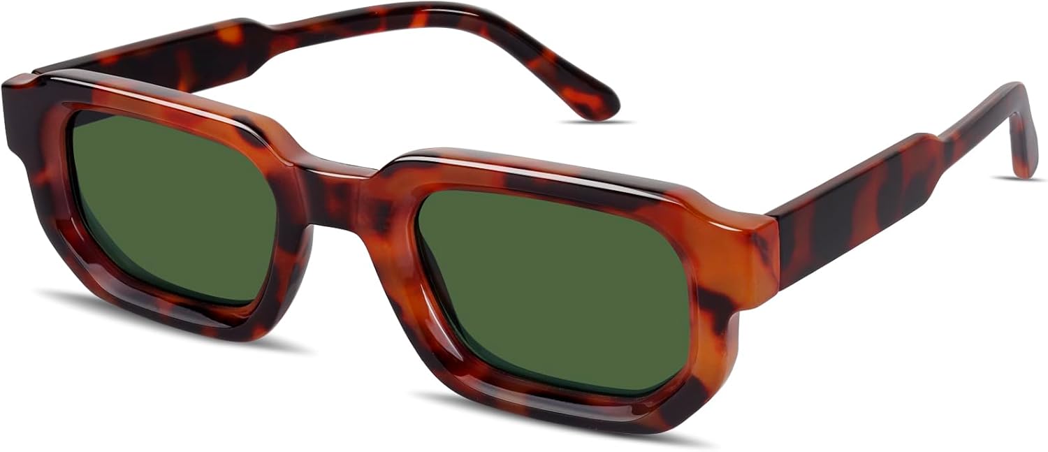 

Ретро квадратные солнцезащитные очки для женщин и мужчин, винтажные прямоугольные, в толстой оправе, модные массивные женские очки GM9605 GIGIMOTTE, Tortoise Frame/Dark Green Lenses