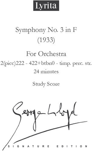 

CD диск Lloyd, George: Lloyd: Symphony No. 3 - Study Score