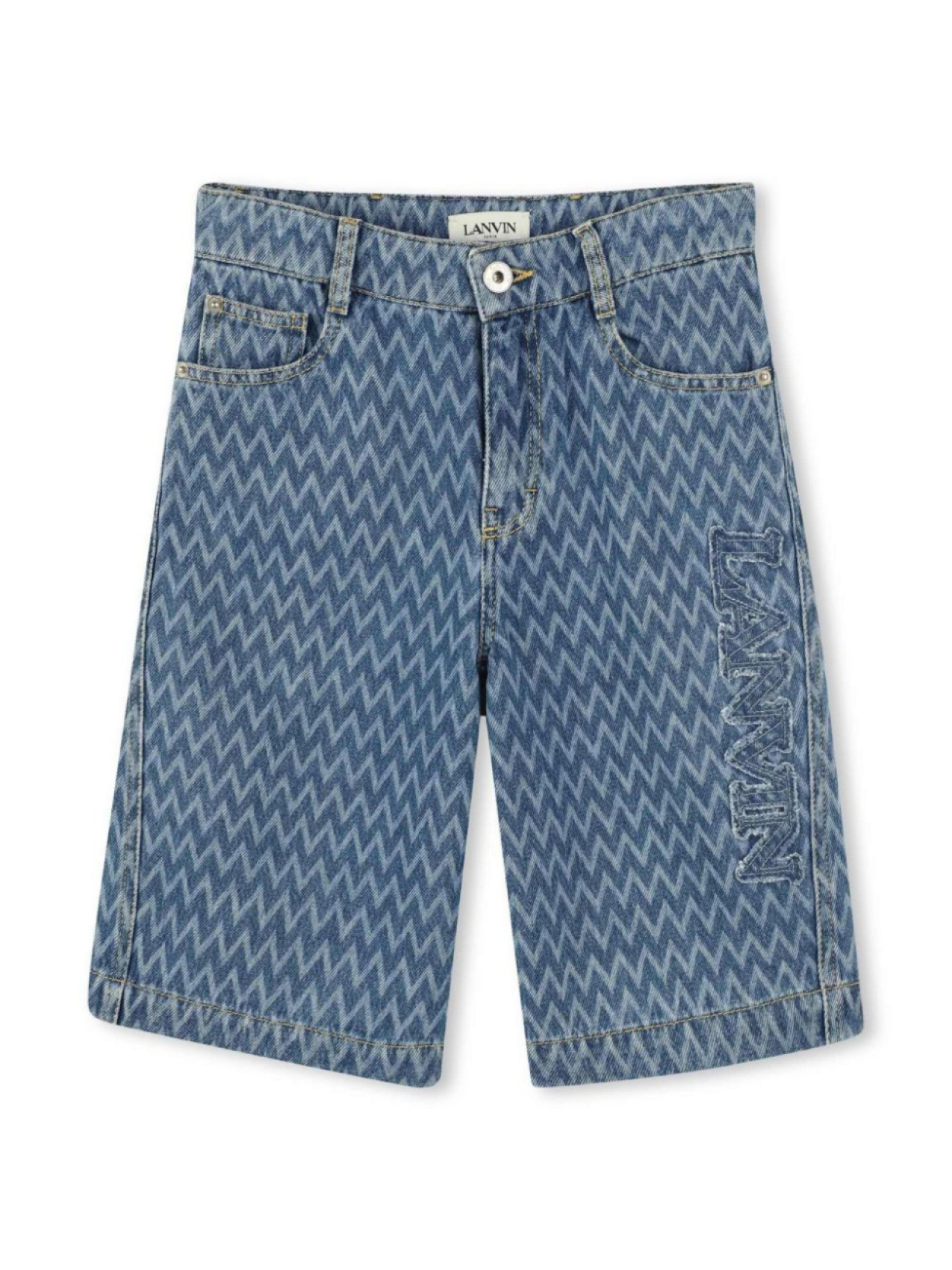 

Lanvin Enfant шорты с вышитым логотипом, синий