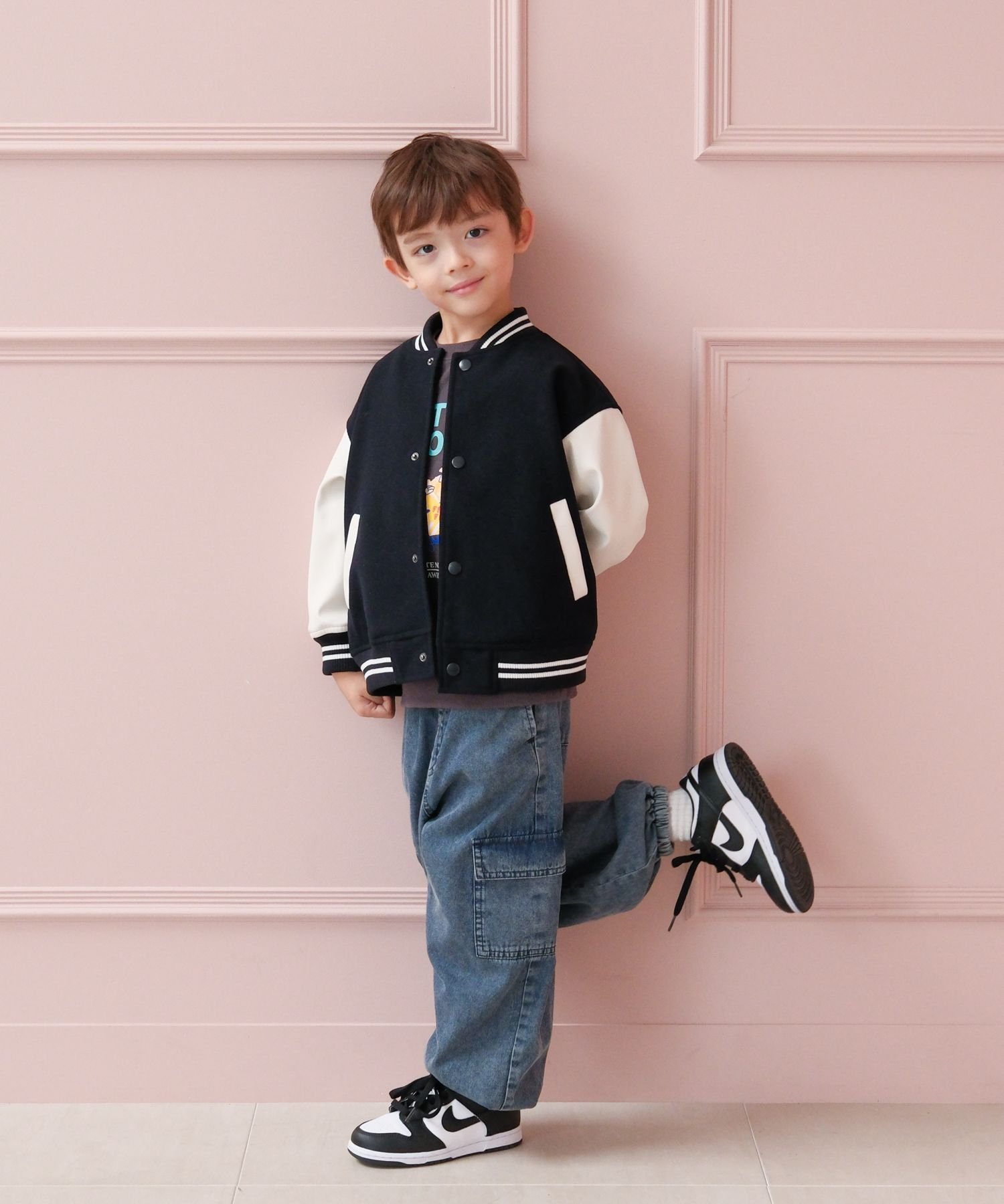 Теплые спортивные брюки-карго / Размеры 100-120 см / 593421 GLOBAL WORK, Blue Denim 83