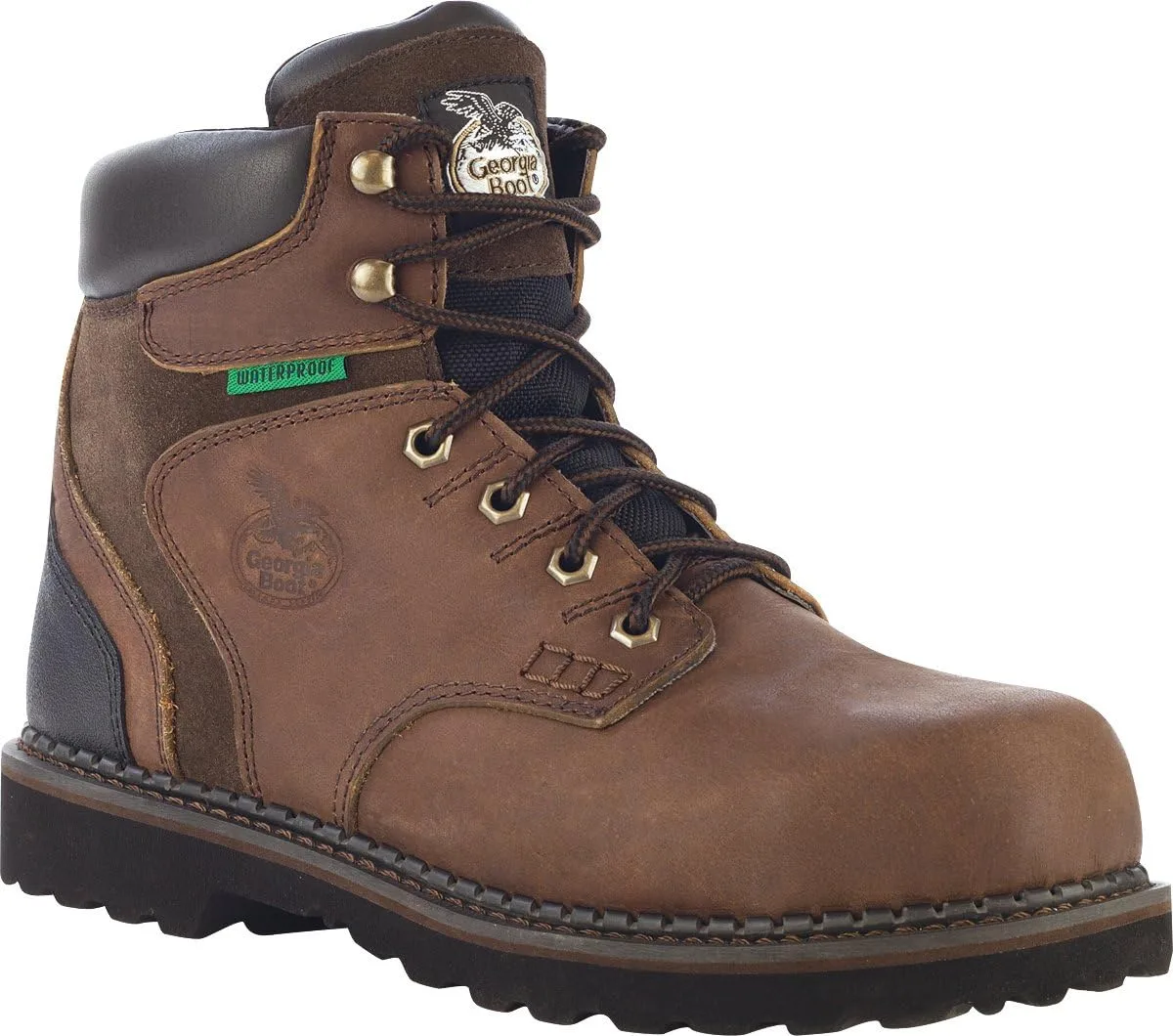 Рабочие ботинки Georgia Boot Mens Brookville 6quot; Средняя Грузия со стальным носом, коричневый
