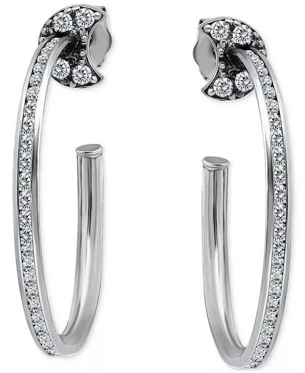 

Серьги-Кольца в форме полумесяца с кубическим цирконием, 2,5 см, эксклюзивно в Macy's Giani Bernini, silver