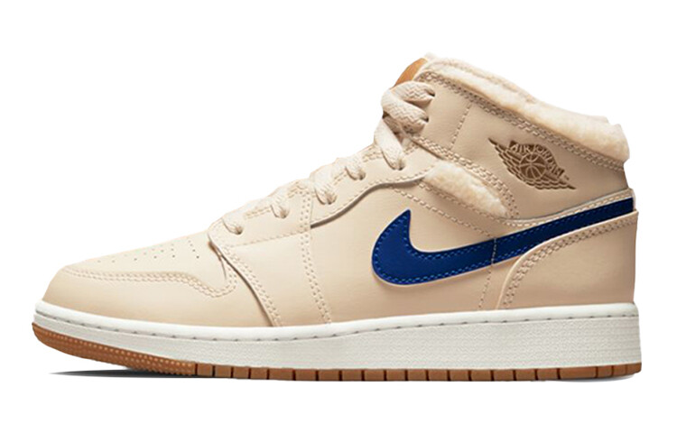 

Кроссовки Jordan 1 Mid Utility Fleece Pearl White GS