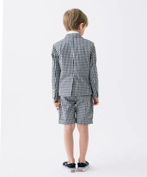 Костюм двойка Smoothy Gingham check set up из хлопка, чёрный — фото 3