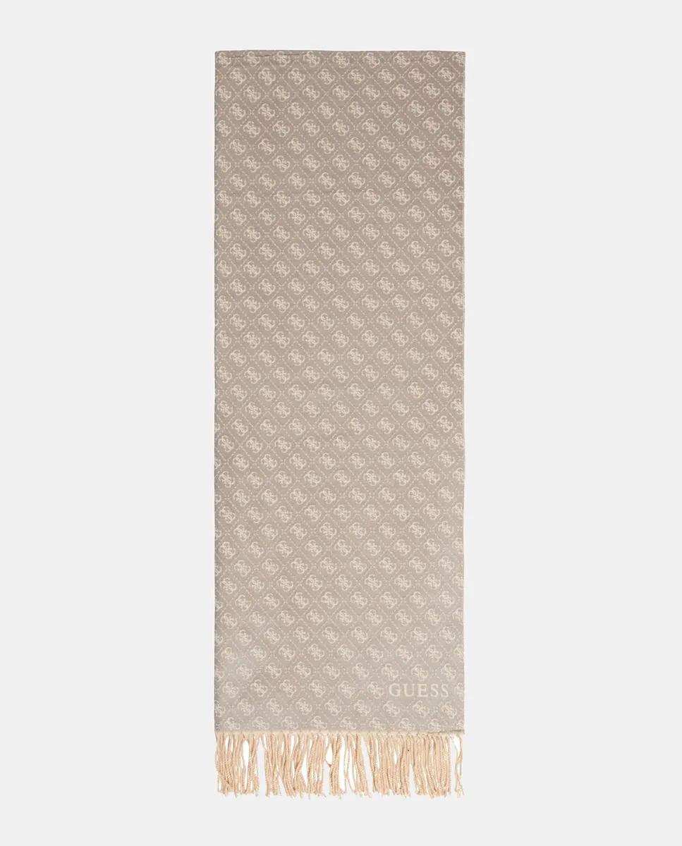 

Женский шарф с принтом 4G Guess, светло-серый