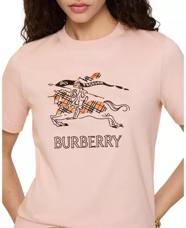 

Хлопковая футболка с эскизом Ekd Burberry, розовый