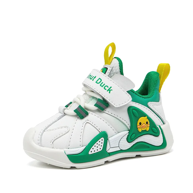 Детские повседневные кроссовки low top из искусственной кожи с амортизацией, износостойкие WALNUT DUCK, 23001 Light Pink/Dark Purple Cotton — фото 4