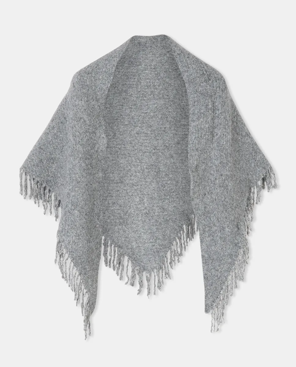 

Треугольный шарф с бахромой Green Coast, светло-серый