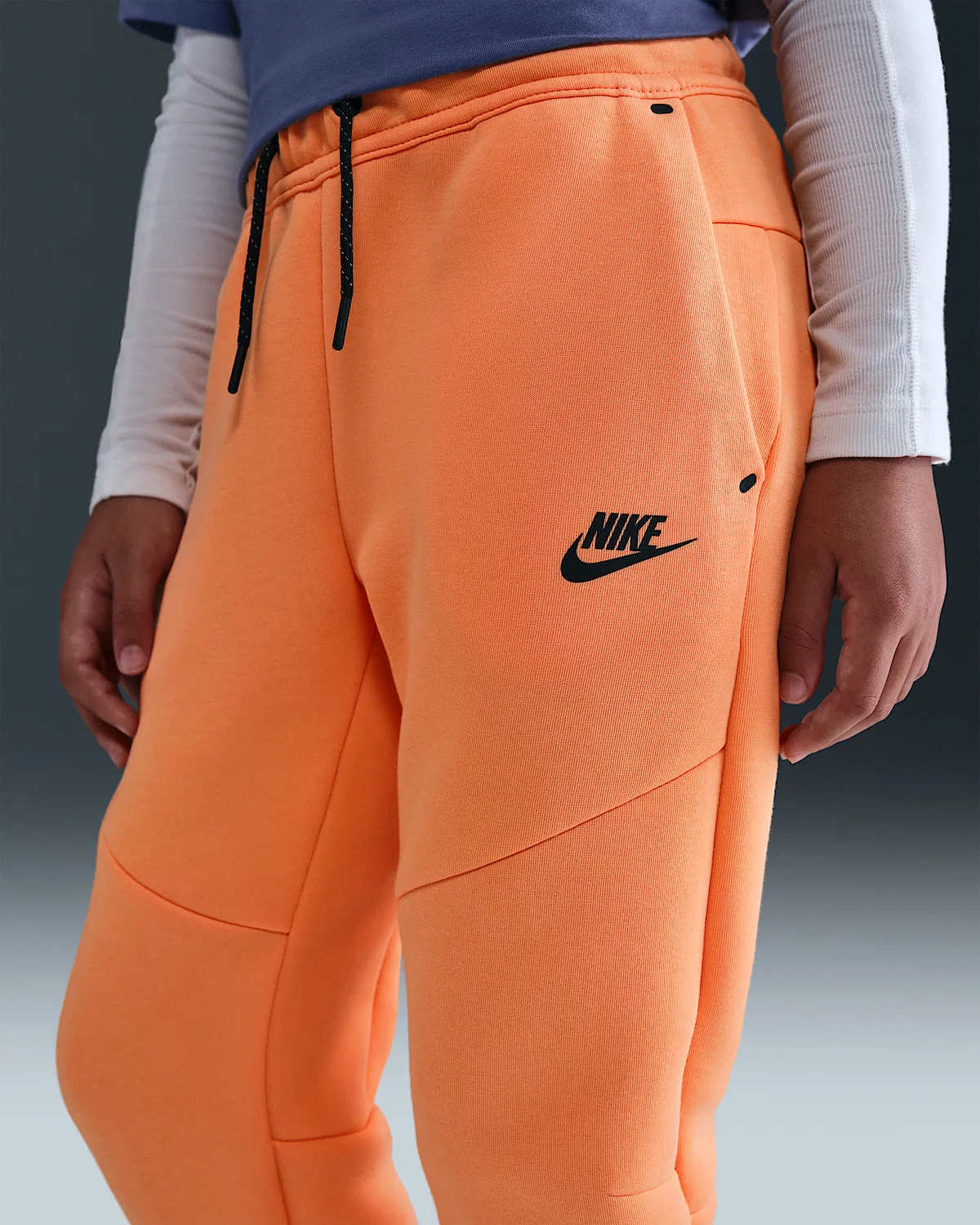 Джоггеры Nike Sportswear Tech Fleece для старших детей, Marrakesh/Black/Black — фото 3