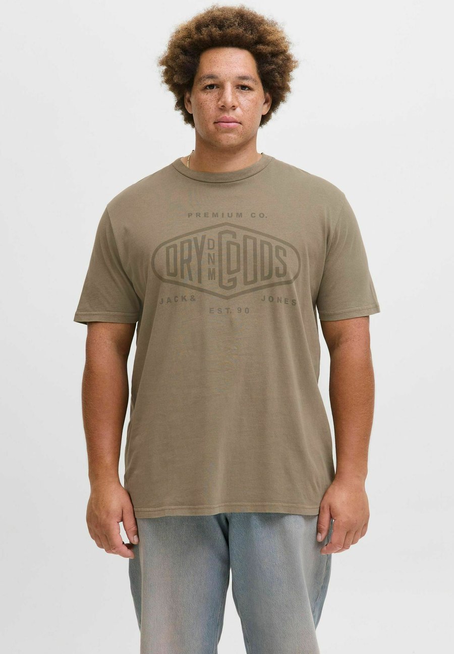 

Футболка Jack & Jones Print T-shirt, Stone Gray/Brown, Коричневый, Футболка Jack & Jones Print T-shirt, Stone Gray/Brown