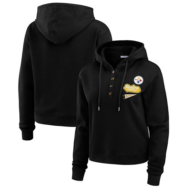

Женский черный свитшот с капюшоном Pittsburgh Steelers Wear By Erin Andrews
