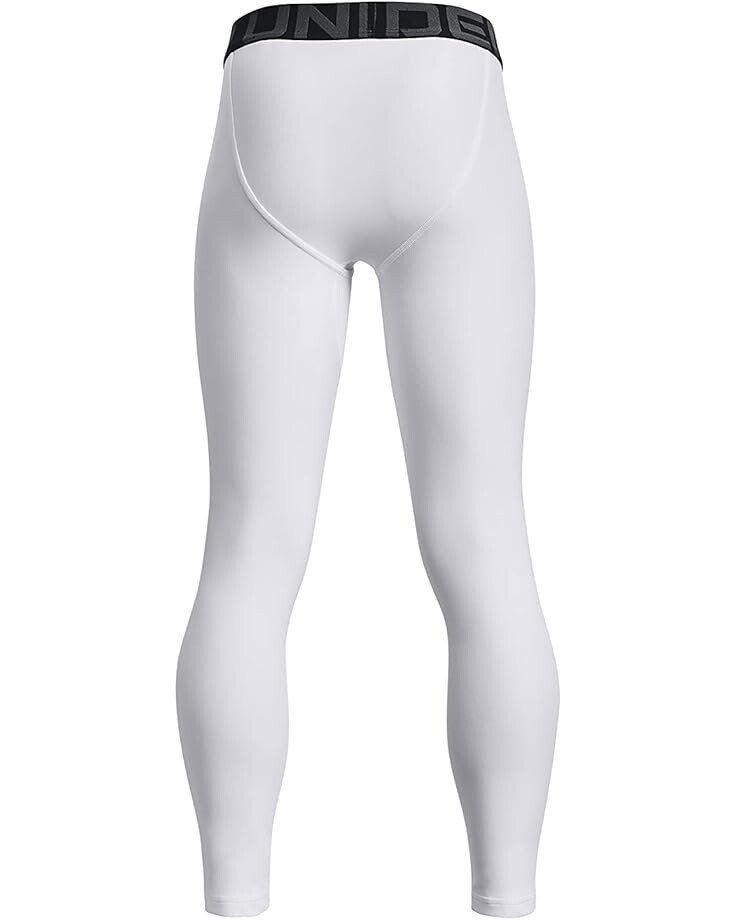 Брюки Under Armour Kids HeatGear Armour Leggings, белый/черный — фото 2