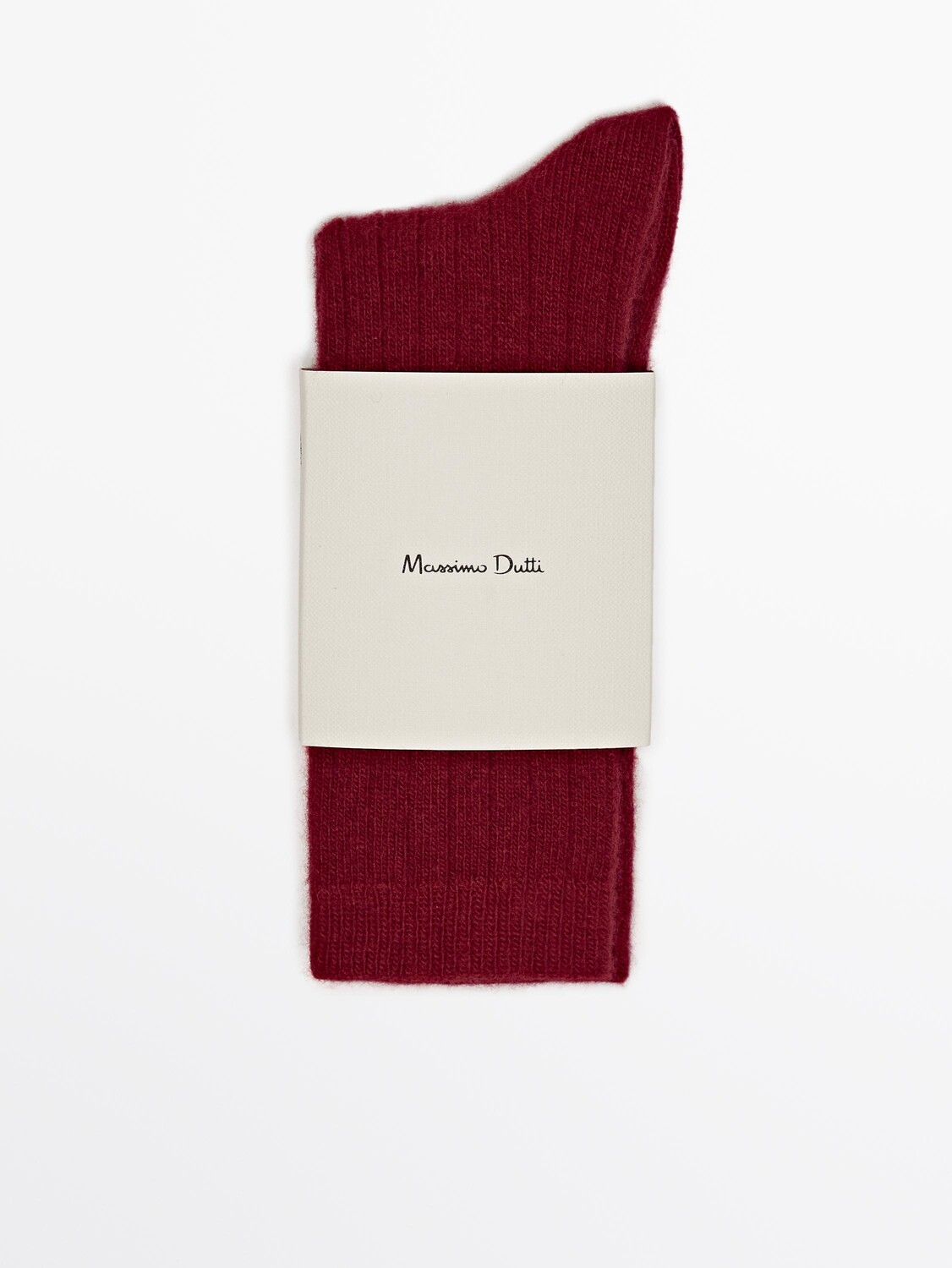 

Носки простой вязки с шерстью Massimo Dutti, красный