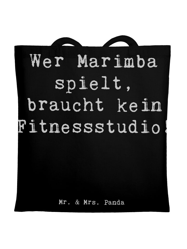 

Сумка Mr. & Mrs. Panda Tragetasche Marimba Fitness mit Spruch, черный