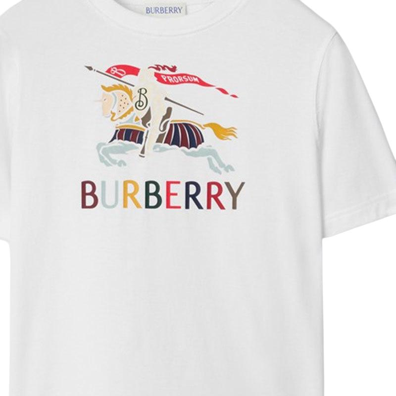 Детская футболка с круглым вырезом, средней толщины Burberry, белый — фото 4
