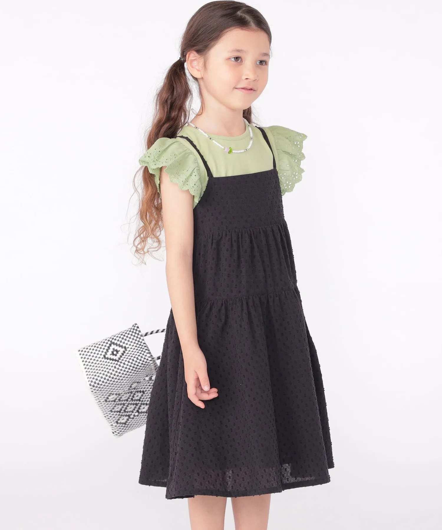 Детское платье-комбинация SHIPS KIDS из хлопка чёрное — фото 3