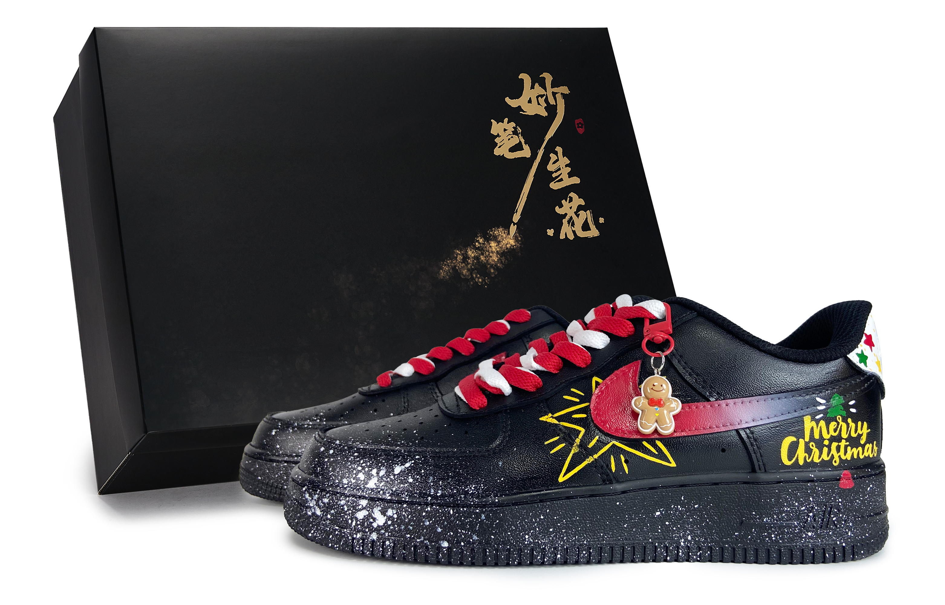 

Кроссовки Air Force 1 Magic Pen Blossoms, Night Born Ginger Candy, устойчивые к истиранию, низкие, унисекс Nike, черный белый зеленый