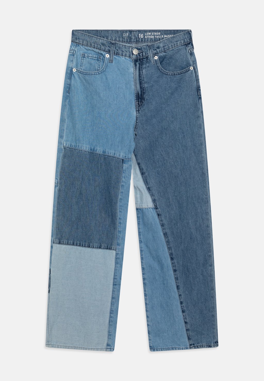 

Джинсы LOW STRIDE PATCHWORK GIRLS GAP, синий деним