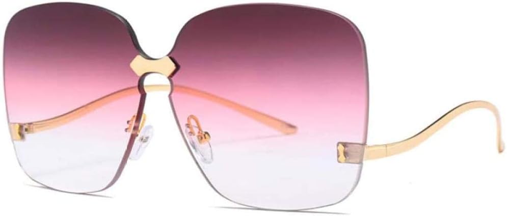 

Поляризованные солнцезащитные очки, большие квадратные солнцезащитные очки для женщин, коричневые и розовые, летние, цельные, без оправы, женские, с градиентной защитой UV400 HUABDVCT, C04