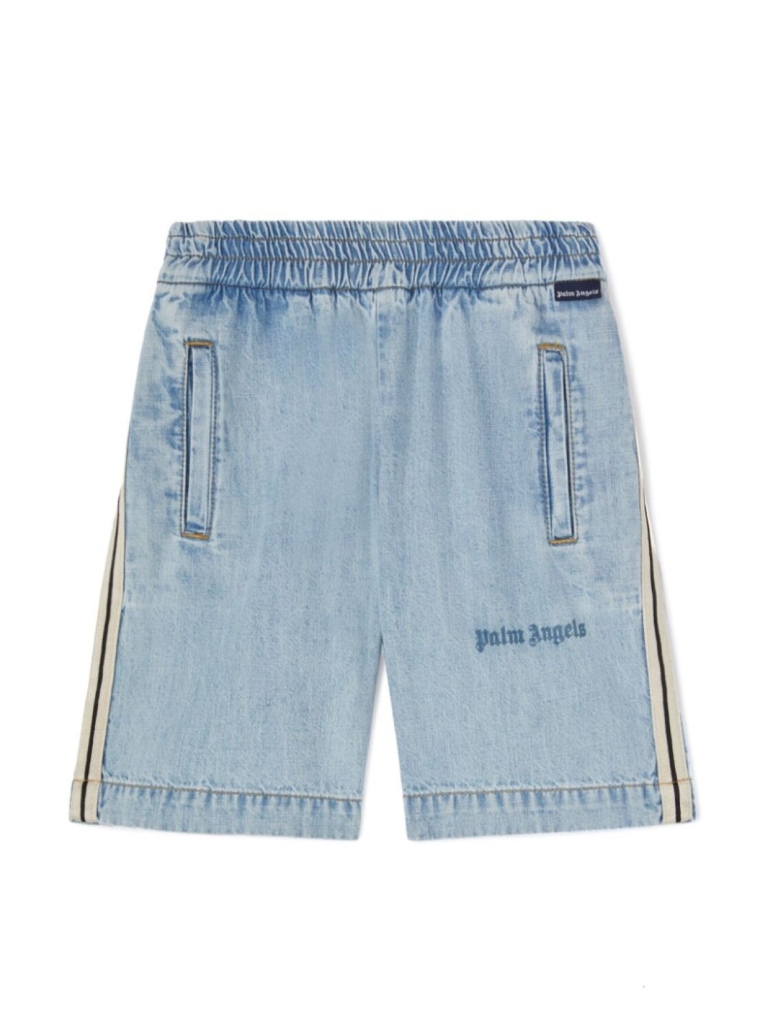 

Шорты из ткани шамбре Palm Angels Kids, синий