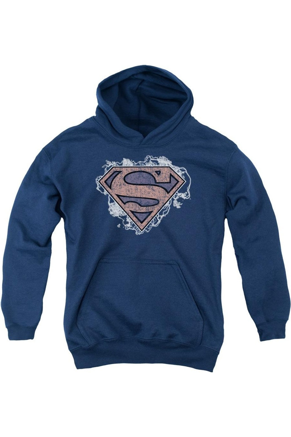 

Супермен Супермен в облаке молний худи с капюшоном для детей Gildan, темно-синий