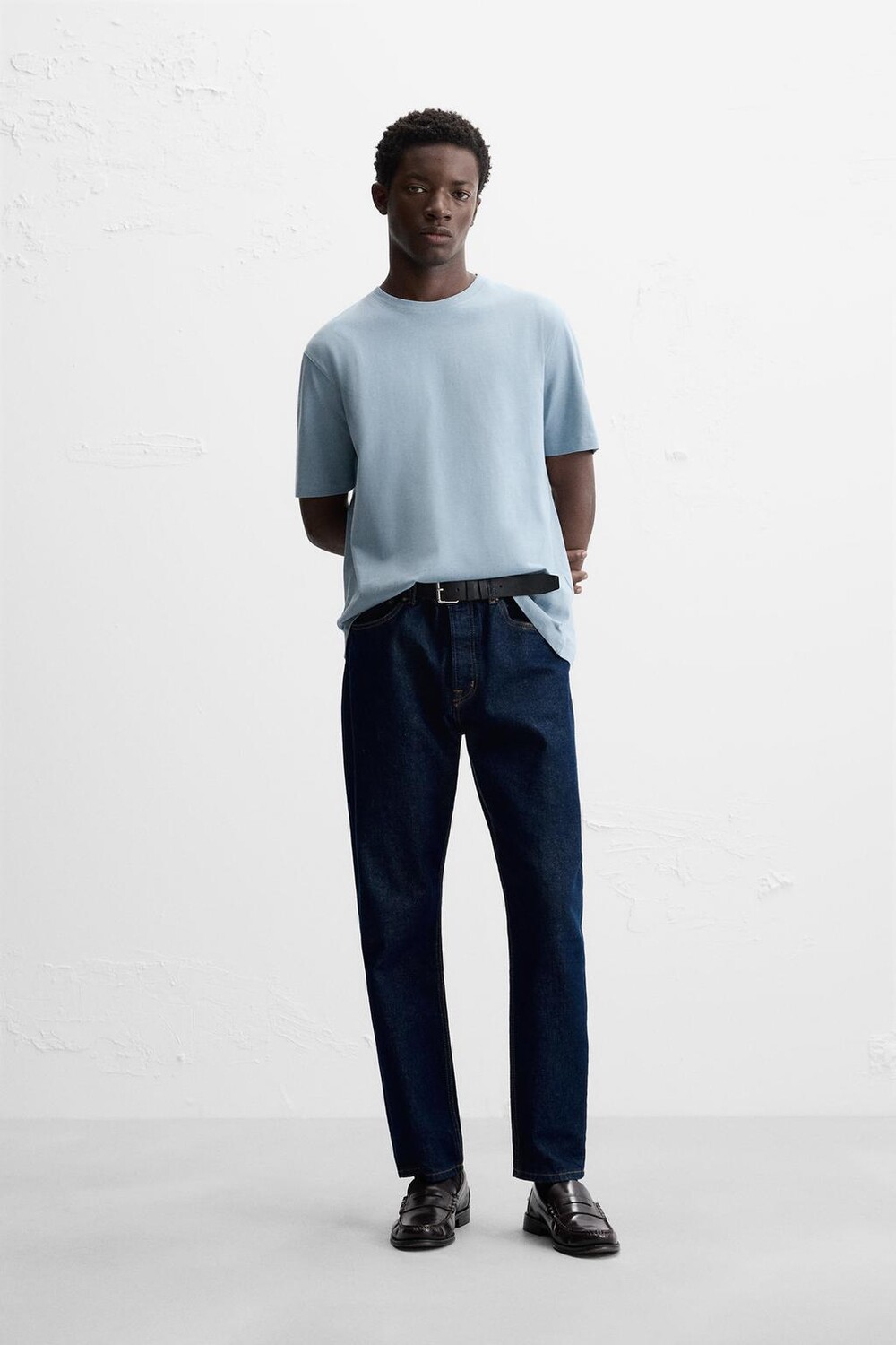

Базовая футболка среднего веса ZARA, синий