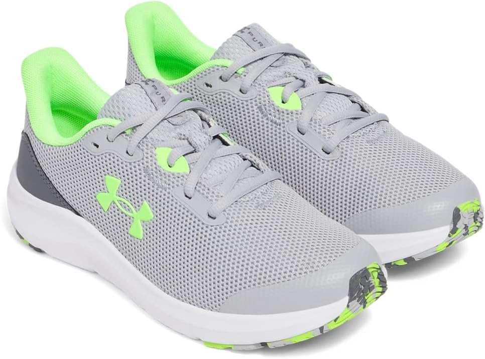 Кроссовки Under Armour Pursuit 4 для мальчиков школьного возраста, (011) Mod Gray/Castlerock/Hyper Green — фото 2