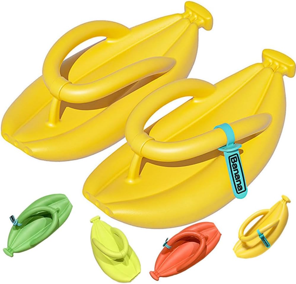 

Тапочки Smehei в форме банана, сандалии-шлепанцы в форме банана, нескользящие тапочки для душа, шлепанцы из ЭВА, унисекс, желтый