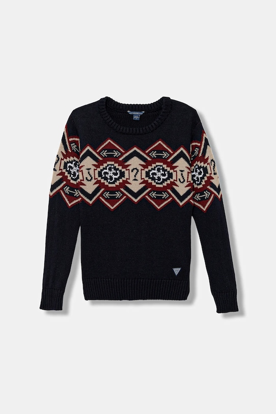 

Детский хлопковый свитер Guess, темно-синий