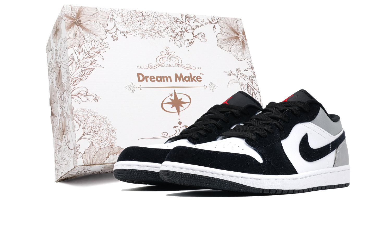 

Jordan Эйр 1 Кул Плей Коала Бегония противоскользящие износостойкие низкие винтажные баскетбольные кроссовки мужские черно-белые - черно-белые W-BOX, цвет Black White W-BOX