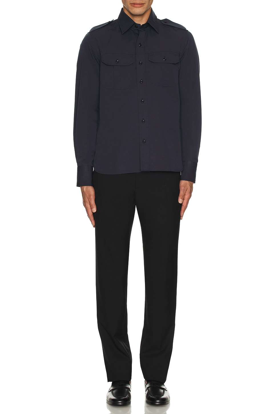 

Флисовый вестерн-рубашка Poplin Tom Ford, Navy