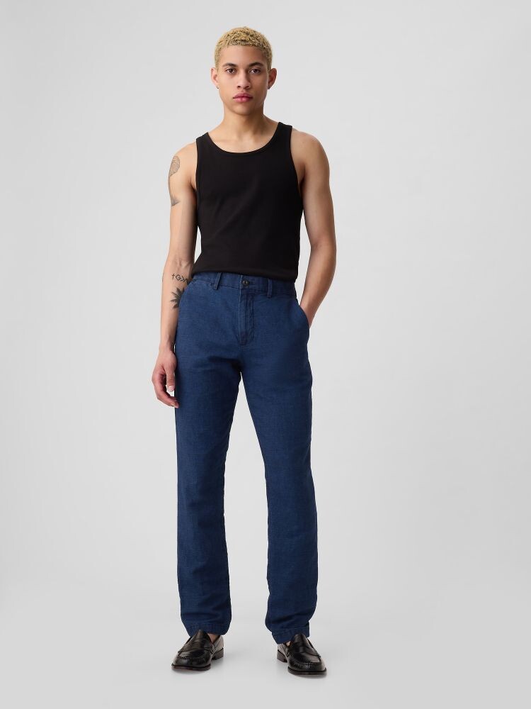 

Узкие льняные брюки Gap, синий