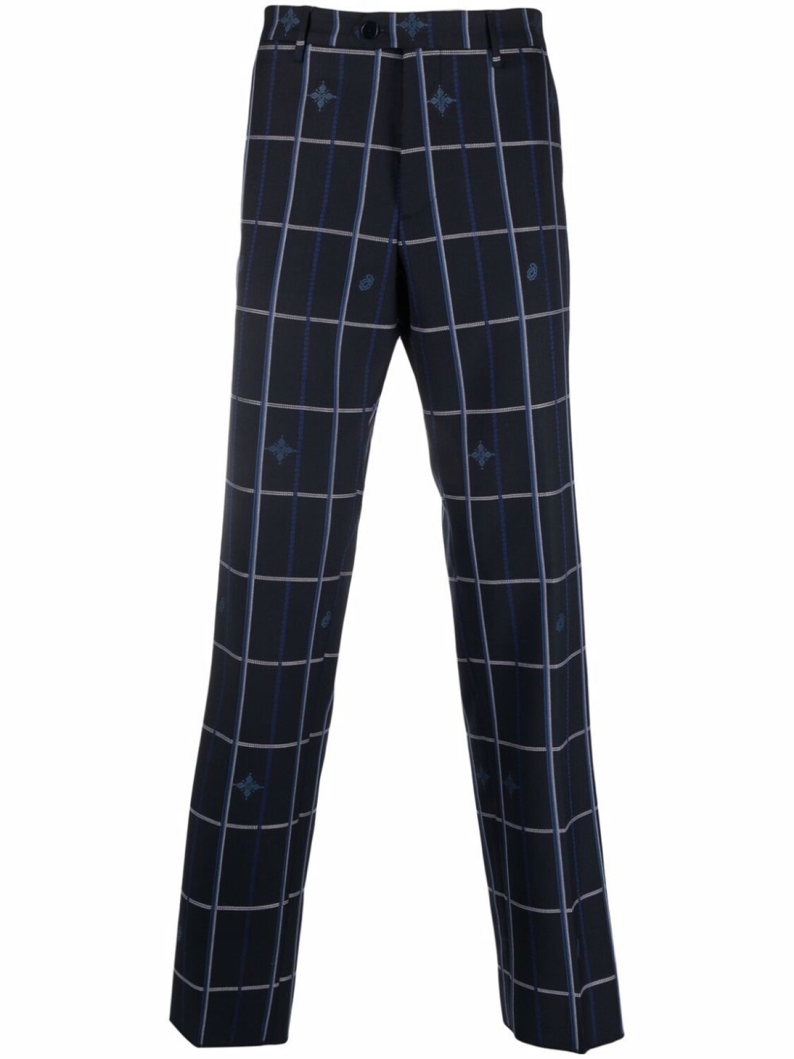 ETRO клетчатые брюки строгого кроя, синий