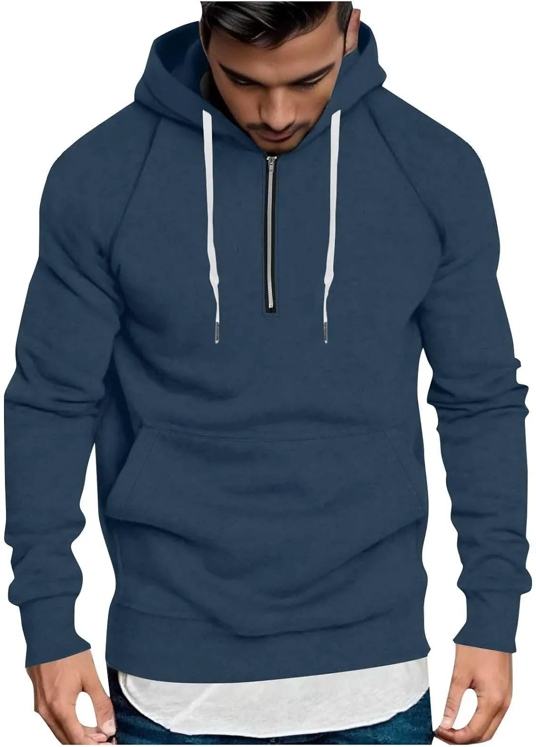 

Мужской худи с карманом Slim Fit