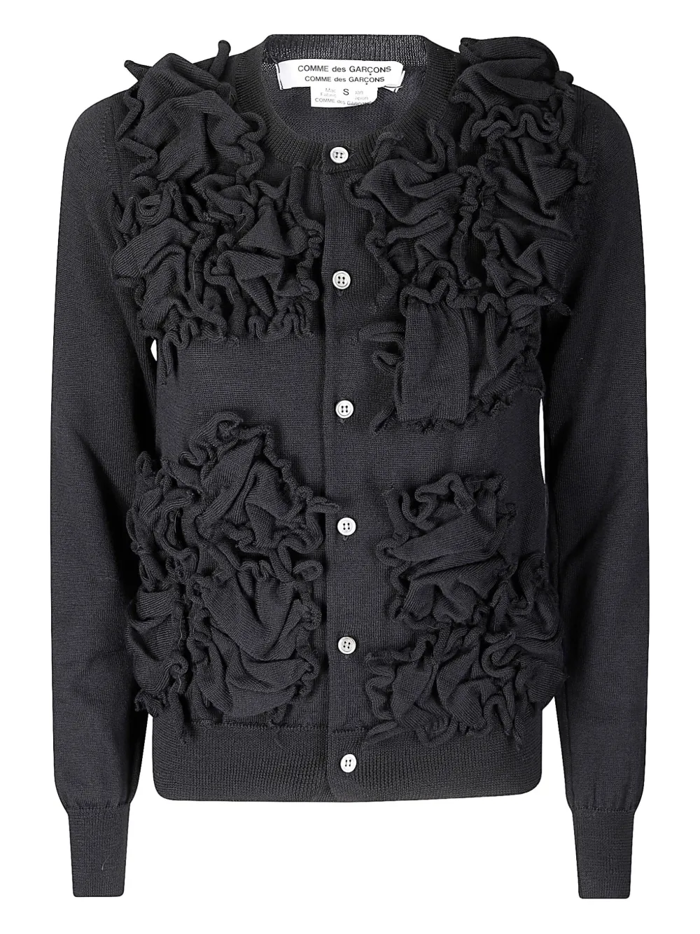 

Кардиган с оборками COMME DES GARCONS, черный