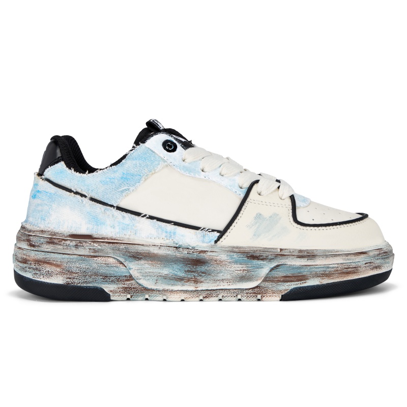 MLB Chunky liner old port tide marks hand drawn abrasion resistant slip resistant low top skateboard shoes unisex white — фото 3