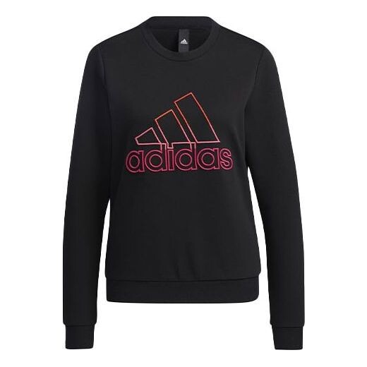 

Свитер с принтом логотипа, круглый вырез, Adidas, черный