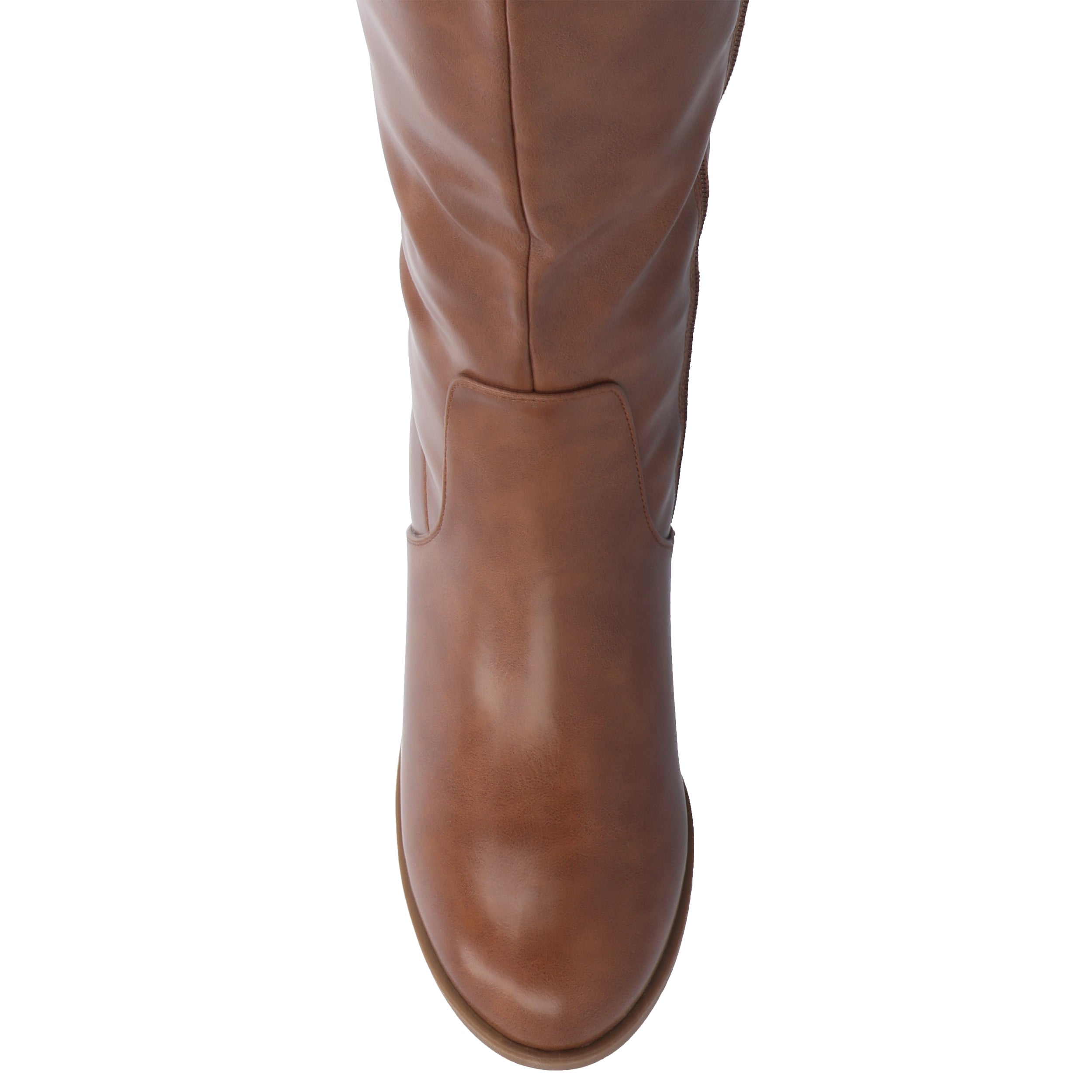 Journee Collection Широкий размер Сверхширокий голенище Женские Romilly Tru Comfort Пена Сложенный блок Каблук Круглый носок Ботинки, Tan — фото 4