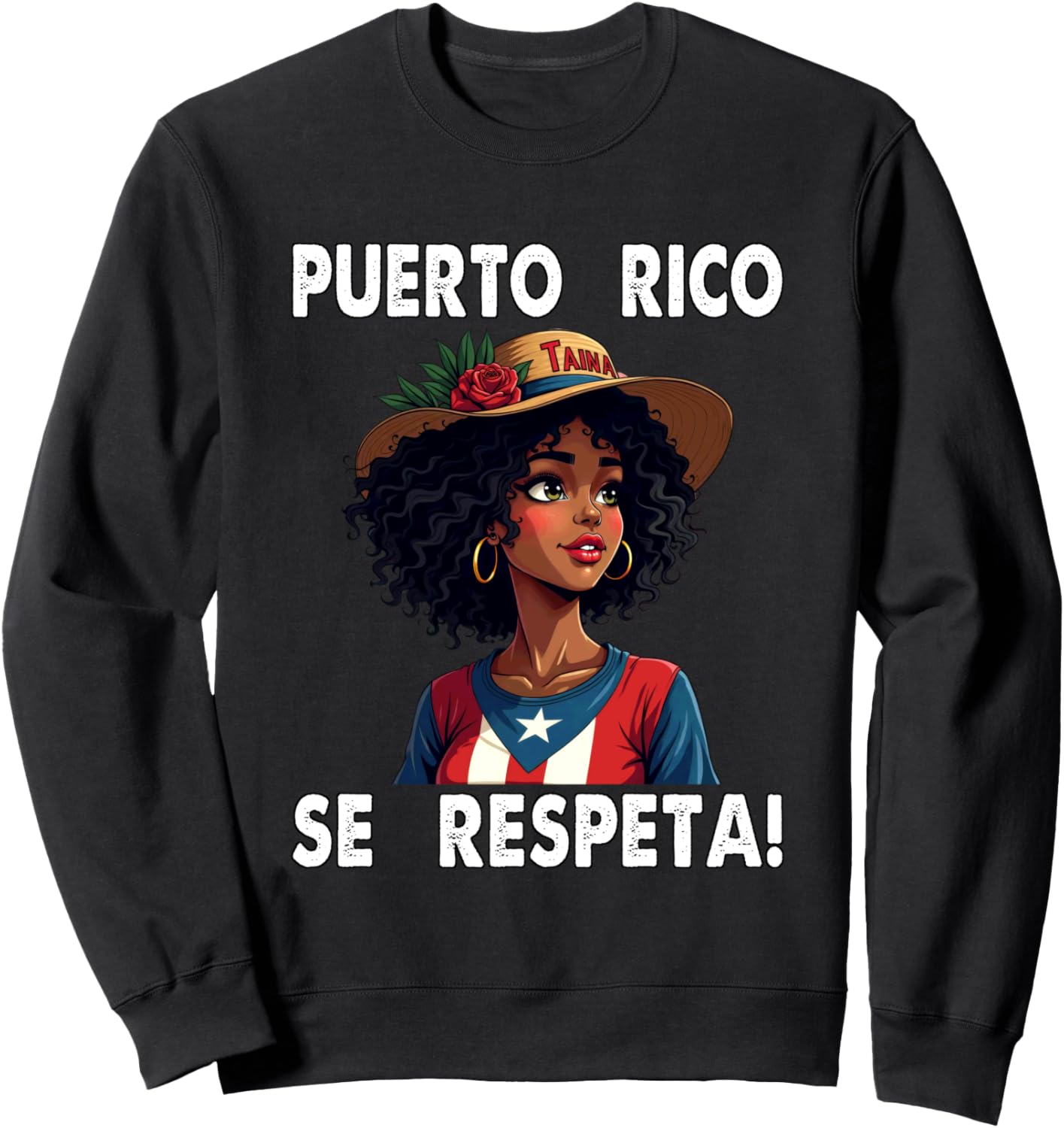 

Толстовка с флагом Пуэрто-Рико Se Respeta Taina в стиле афро-Борикуа Puerto Rico Se Respeta Collection, More Here, черный