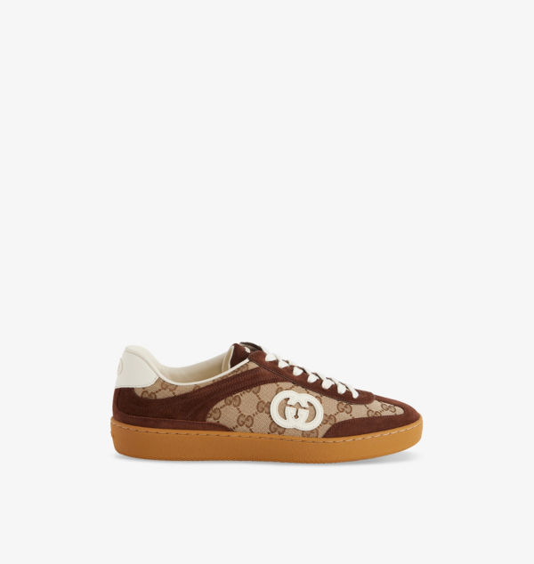 

Кроссовки Interlocking g низкие из замши Gucci, коричневый