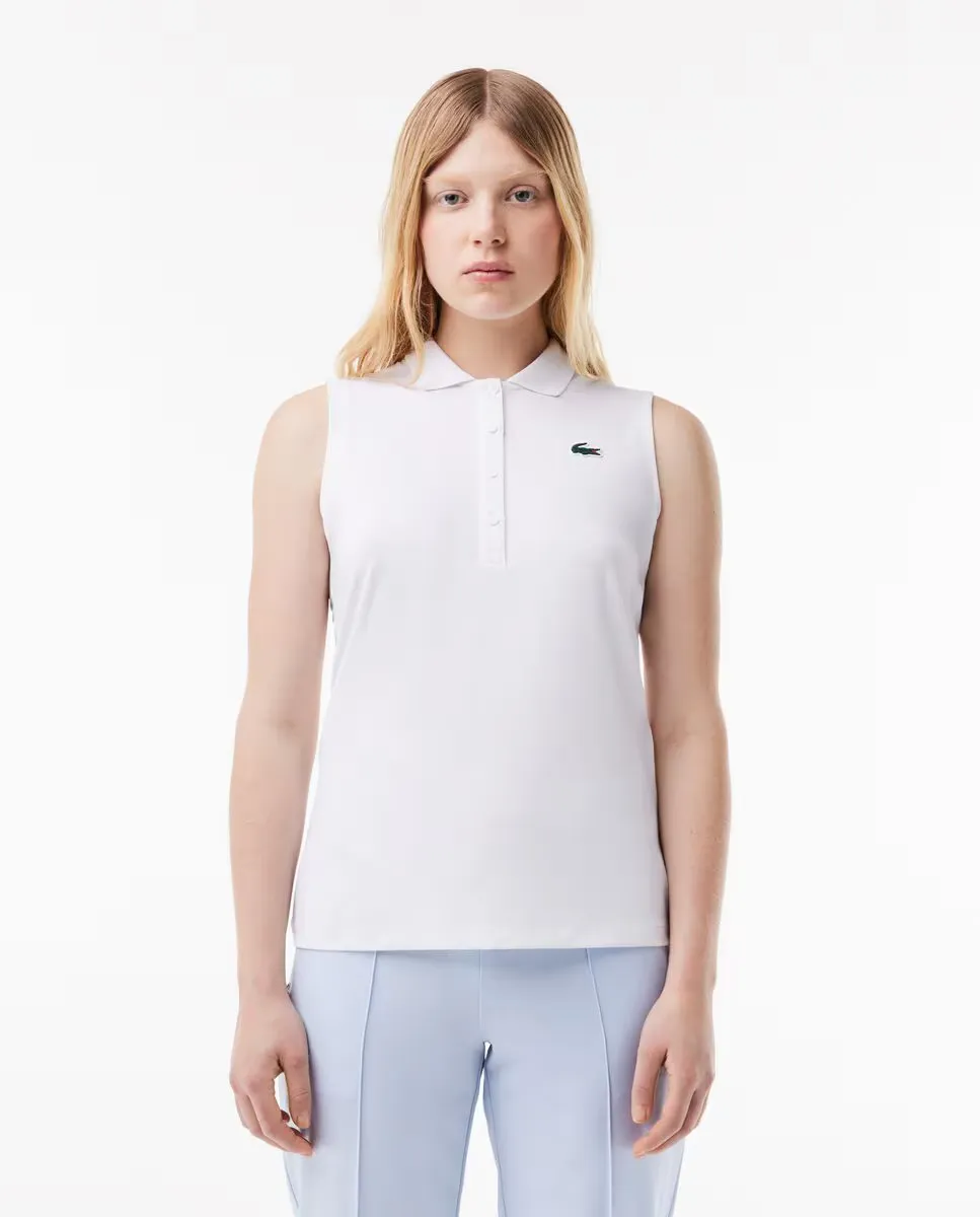 

Женская поло для гольфа slim fit ultra-dry эластичная с защитой от ультрафиолета и коротким рукавом Lacoste, белый