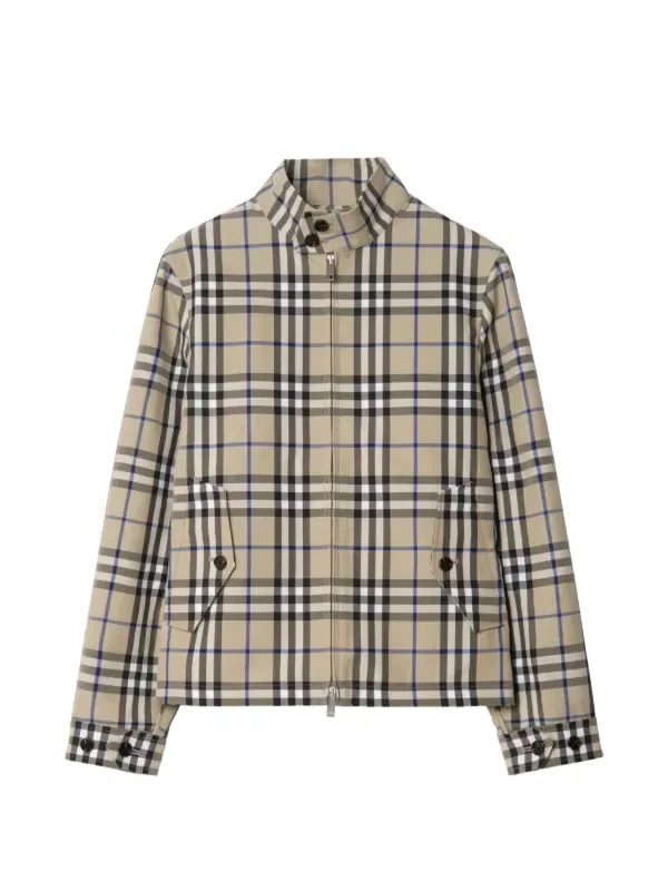 Куртка-харрингтон Burberry в клетку, нейтральная