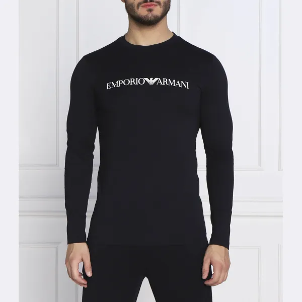 

Облегающий крой с длинным рукавом Emporio Armani, синий